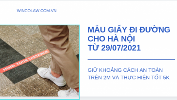 Mẫu giấy đi đường của Hà Nội từ 29/07/2021